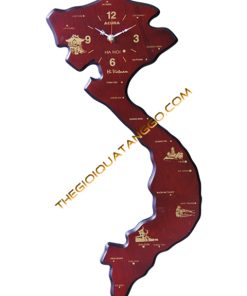 Đồng Hồ Gỗ Treo Tường Bản Đồ Việt Nam
