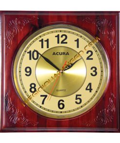 Đồng Hồ Gỗ Treo Tường Hình Vuông Hoa Văn