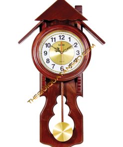 Đồng Hồ Gỗ Treo Tường Quả Lắc Đồng