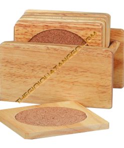 Bộ Đế Lót Ly Gỗ Cao Su