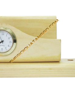 Đồng Hồ Gỗ Để Bàn Gỗ va Khe Đựng Name Card