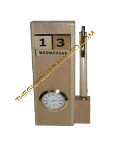 Đồng hồ gỗ để bàn hình chữ nhật đứng