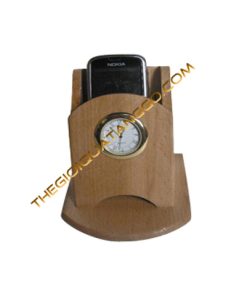 Đồng hồ gỗ để bàn khe đựng điện thoại