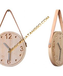 Đồng hồ gỗ treo tường có dây treo