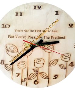 Đồng hồ gỗ treo tường khắc laser đẹp