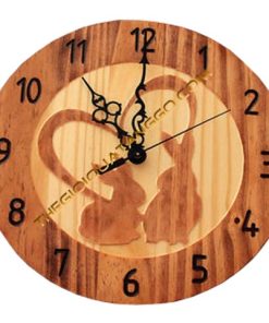 Đồng hồ gỗ treo tường khung tròn