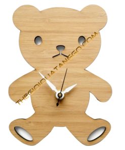 Đồng Hồ Gỗ Treo Tường Con Gấu