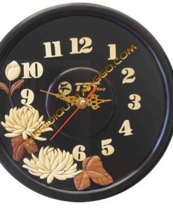 Đồng Hồ Treo Tường Hoa Cúc Đen