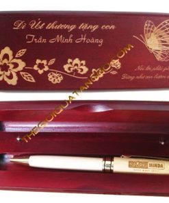 Hộp Bút Gỗ Hương Đỏ Khắc Laser