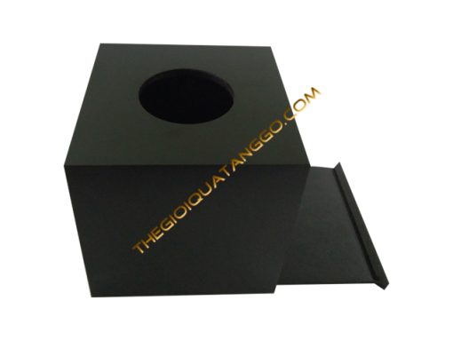 Hộp Khăn Giấy Gỗ Vuông Đen