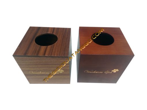 Hộp Khăn Giấy Vuông Gỗ Walnut Cao Cấp