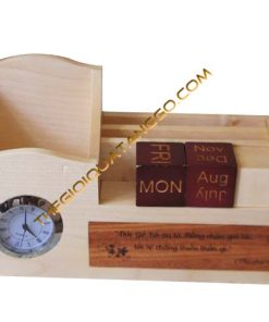 Hộp Cắm Bút Khắc Laser & Đồng Hồ Để Bàn