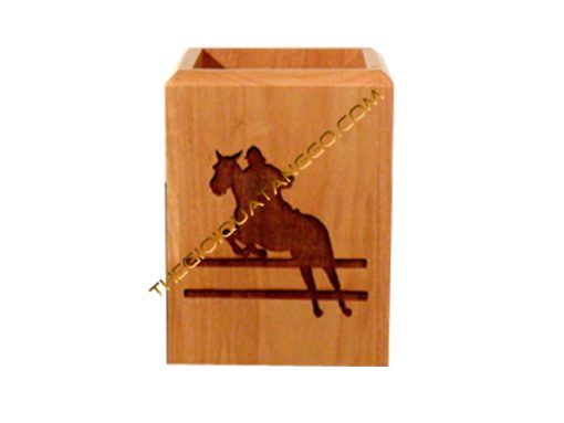 Hộp Lọ Cắm Bút Gỗ Khắc Logo