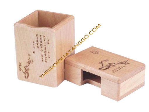 Hộp Lọ Cắm Bút Gỗ và Hộp Đựng Name Card