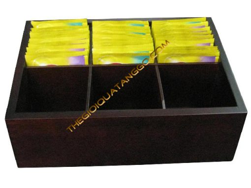 Hộp Trà Gỗ 6 Ngăn Đơn Giản