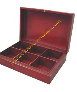 Hộp Trà Gỗ Được Sơn Màu Đỏ