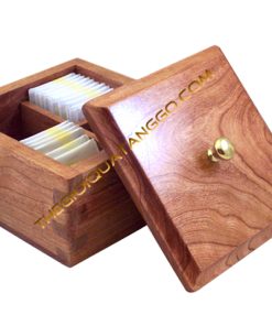 Hộp Trà Gỗ Vuông Sang Trọng