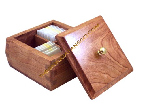 Hộp Trà Gỗ Vuông Sang Trọng