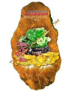 Lịch gỗ treo tường cóc ngọc ngậm tiền