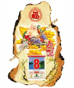 Lịch gỗ treo tường Phật Di Lặc