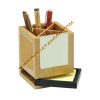 Lọ Cắm Bút Gỗ và Khay Đựng Giấy Note