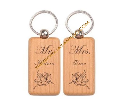 Móc Khóa Gỗ Khắc Tên
